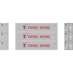 Athearn #27051 HO 40’ Low-Cube Container YMLU (3 Pack) Old