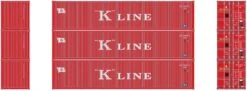 Athearn #17392 N 40’ Low-Cube Container KKFU (3 Pack)