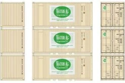 Athearn #27874 20' Corrugated Container W/PanelWater Ag (3pcs)