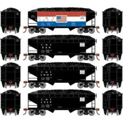 Athearn Roundhouse #1284 34' 2-Bay Offset Open Hopper C&I #2 (4)