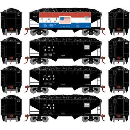 Athearn Roundhouse #1284 34' 2-Bay Offset Open Hopper C&I #2 (4)
