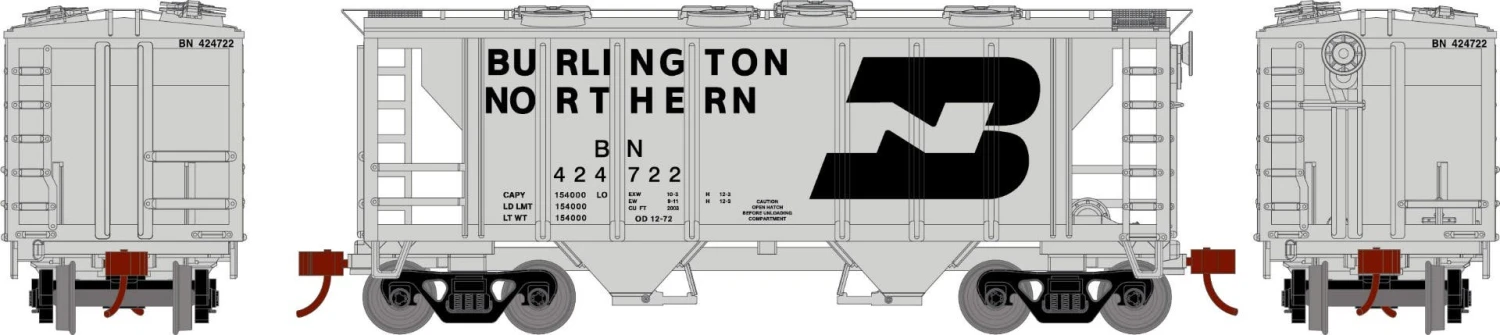 Athearn 15415 HO PS-2 2003 Covered Hopper Burlington Northern #424722