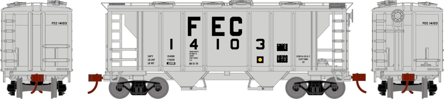 Athearn 15418 HO PS-2 2003 Covered Hopper Florida East Coast #14103