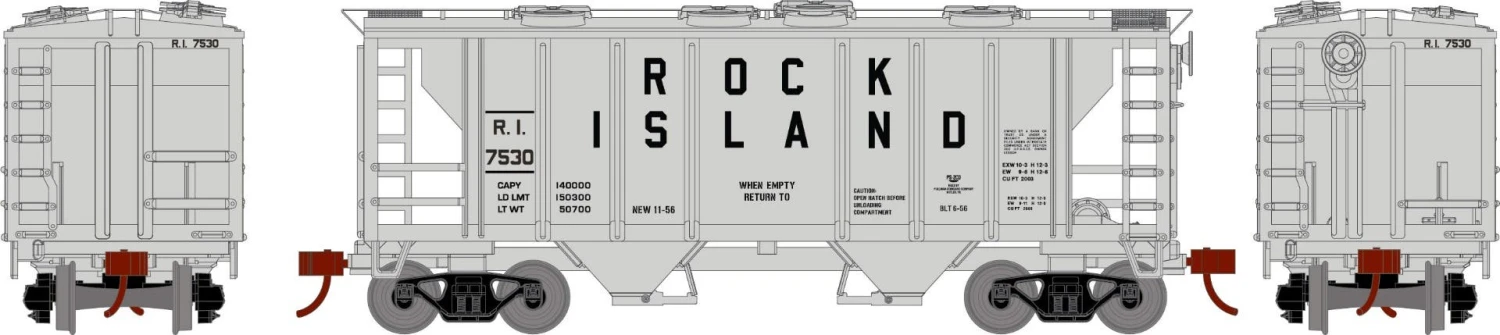 Athearn 15421 HO PS-2 2003 Covered Hopper Rock Island #7530