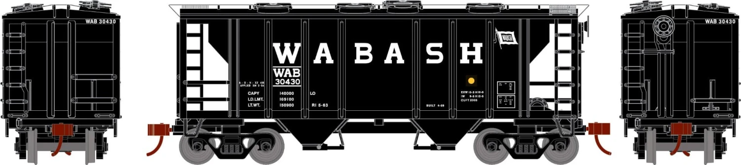 Athearn 15424 HO PS-2 2003 Covered Hopper Wabash #30430