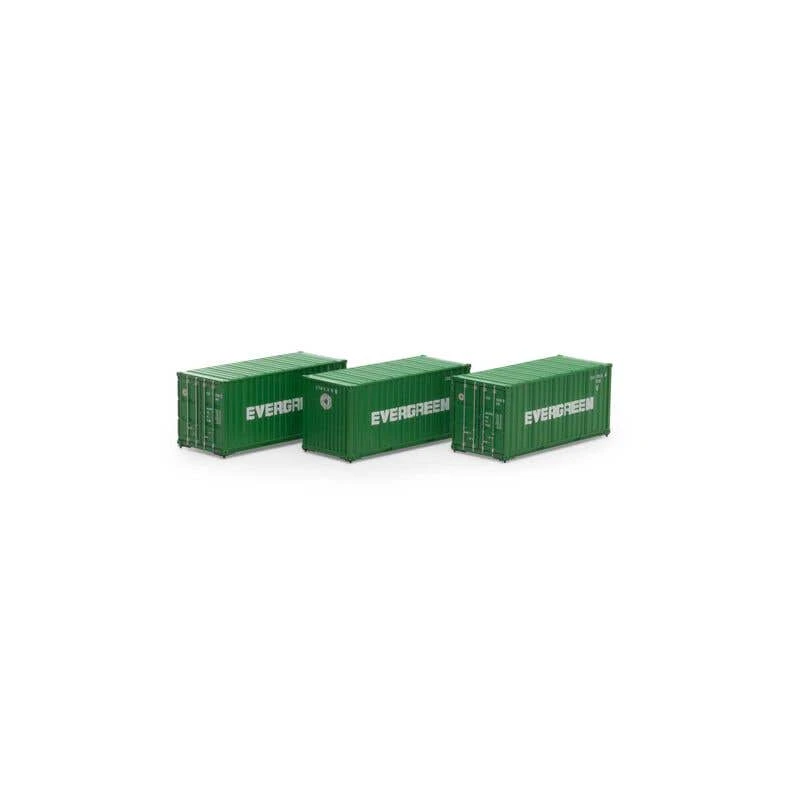 Athearn 27785 HO 20β Container (3) - Evergreen