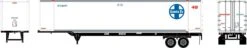 Athearn 27993 HO 48ft Container And Chassis Santa Fe #689479/BNZ #130950