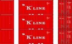 Athearn 28072 HO 20ft Corrugated Container With Panels K-Line #2673805 / 2673829 / 2673851