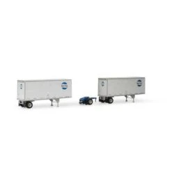 Athearn #29042 HO RTR 28' Trailers W/Dolly Motor Cargo