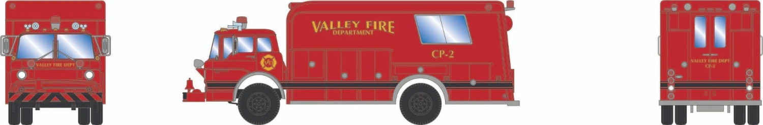 Athearn 29469 HO Ford C Rescue Truck Valley Fire Department #CP-2