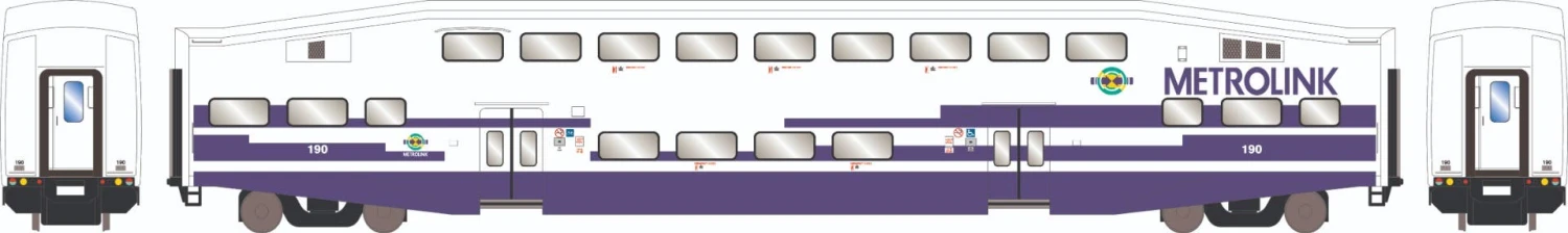 Athearn 29705 HO Bombardier Passenger Car Metrolink #190