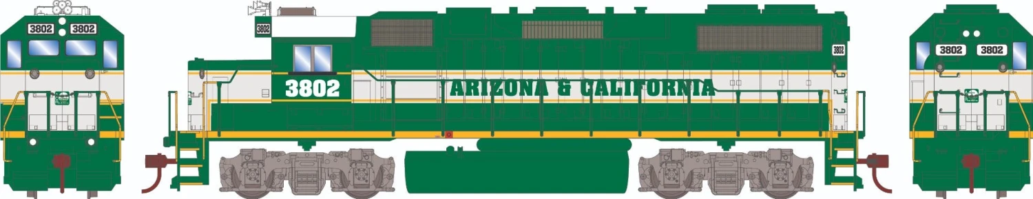 Athearn 72210 HO EMD GP38-2 Diesel Locomotive Arizona & California #3802