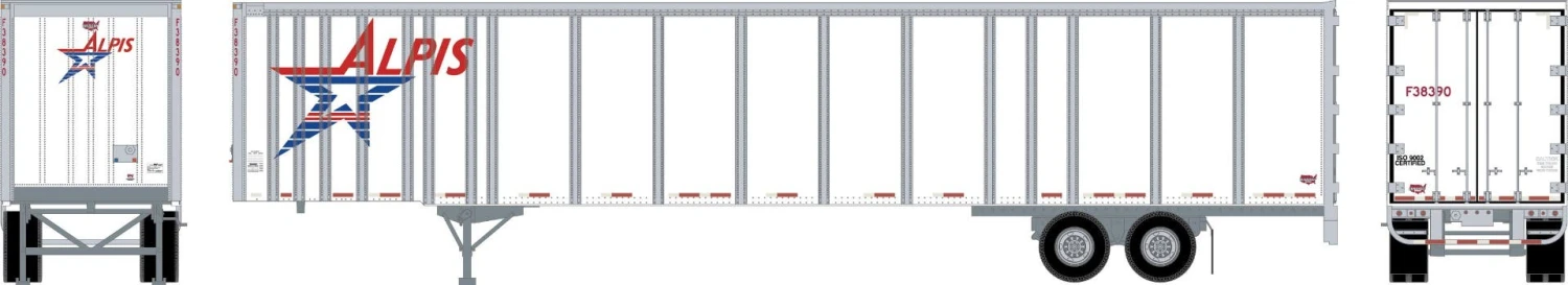 Athearn 72825 HO 53ft Wabash Plate Trailer Alpis #F38390
