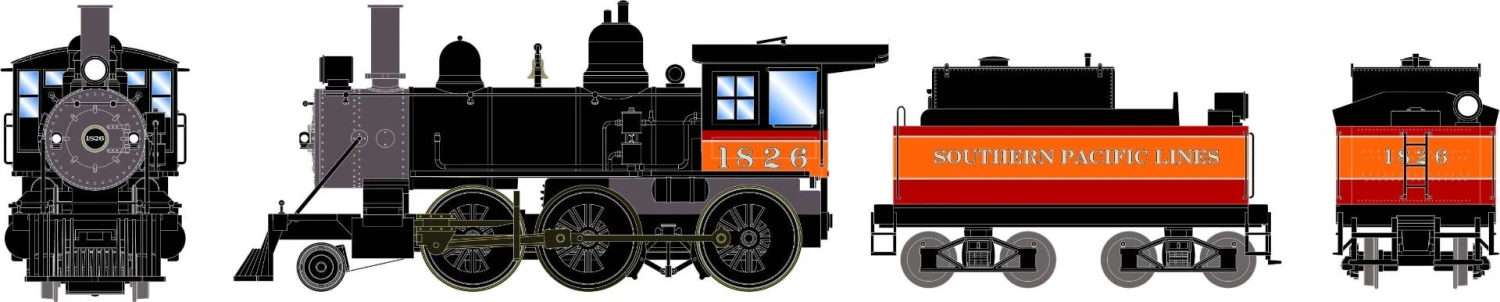Athearn 87246 HO 2-6-0 Steam Locomotive Southern Pacific #1825