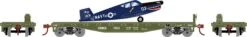 Athearn 96456 HO 40ft Flat Car With Plane Navy #7011