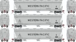 Athearn 12955 N ACF 4600 Covered Hopper Western Pacific #11975/11980/11993 3 Pack