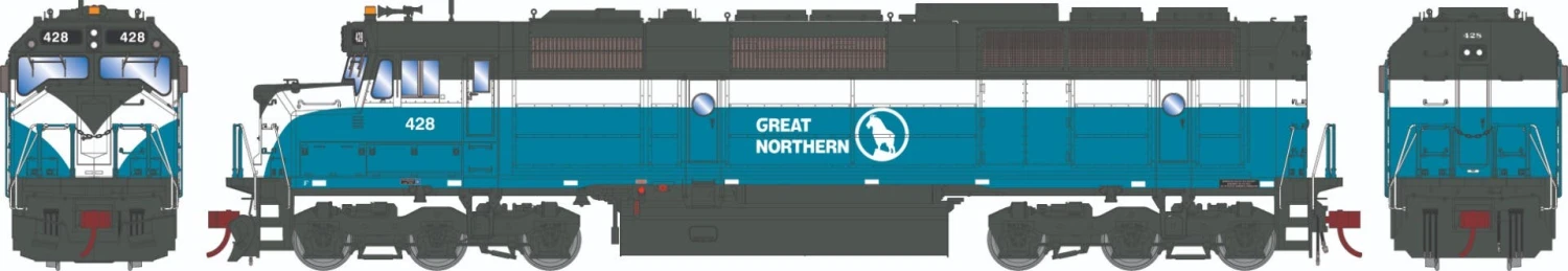 Athearn G18380 HO EMD F45 Diesel Locomotive Great Northern #428 With Sound