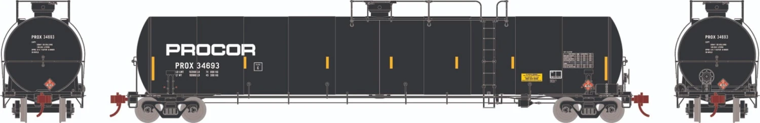 Athearn GN16897 N 33k Gallon LPG Tank Car Procor #34693