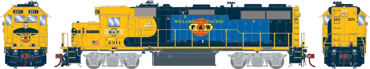 Athearn G66362 HO EMD GP39-2 Portland And Western #2311 Primed For Grime With Sound