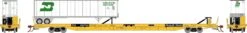 Athearn GN14370 N F89-F TOFC Flat Car With 45ft Fruehauf Z-Van Trailer Trailer Train - Yellow #154714 / BNZ #250166