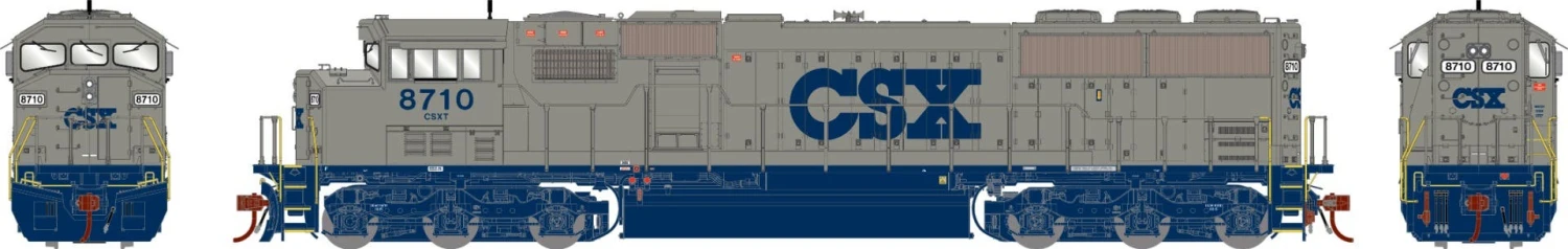 Athearn G75636 HO EMD SD60M “Tri-clops” Diesel Locomotive CSX #8710 With Sound