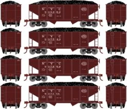 Athearn RoundHouse 50011 HO 34ft 2-Bay Ribbed Side Hopper New York Central 4 Pack