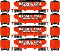 Athearn RoundHouse 50020 HO 34ft 2-Bay Ribbed Side Hopper Waddell / NYO&W 4 Pack